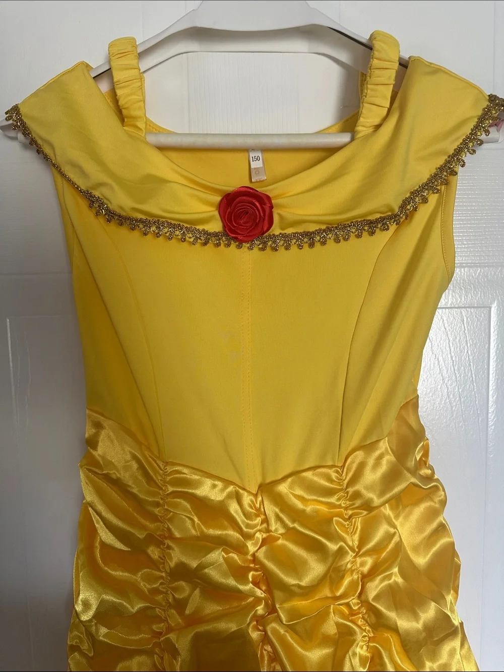NWOT Yellow Girls Formal Princess Dress with Rose Accent size Medium